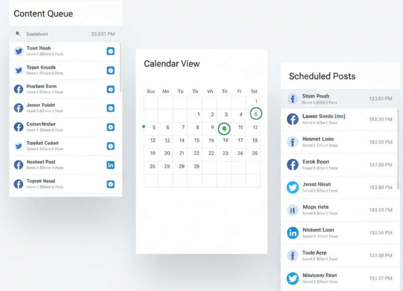 Example of SocialOomph post scheduling interface with content queue