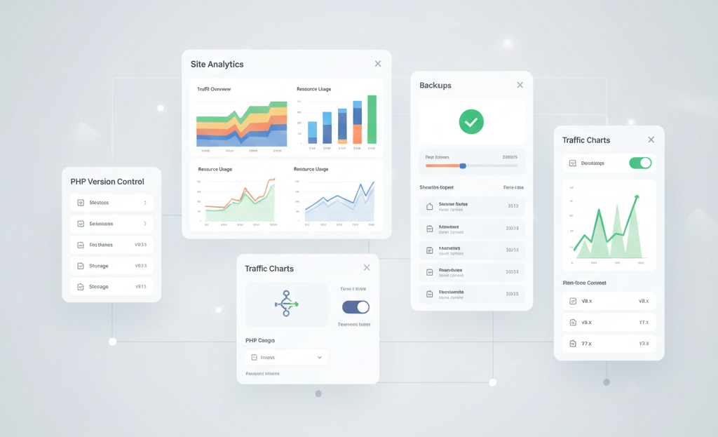 MyKinsta dashboard and site management features