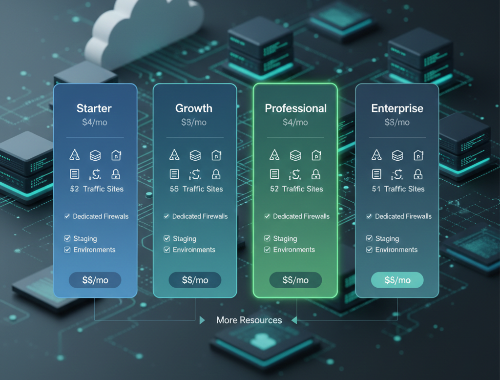 Kinsta hosting pricing plans comparison
