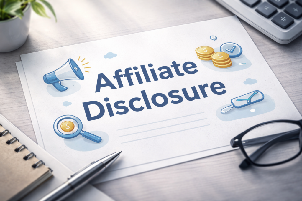 Illustration representing affiliate links and online purchasing decisions