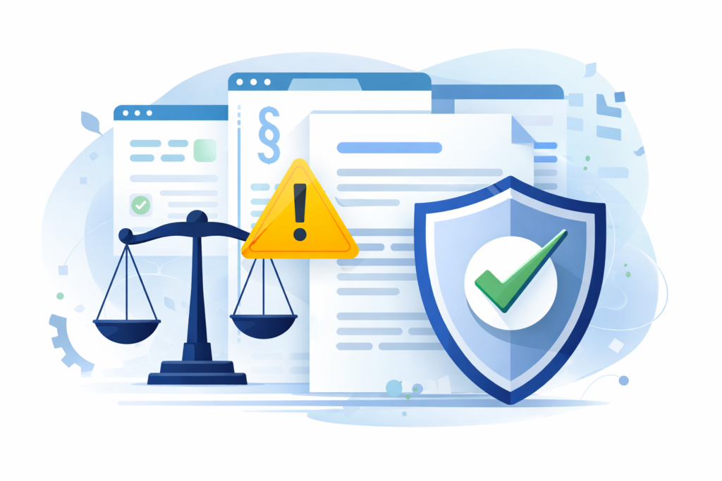 Illustration representing website disclaimer, third-party links, and reader responsibility