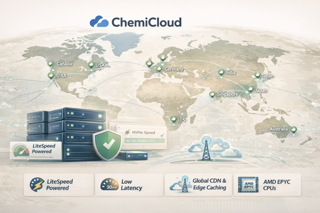 ChemiCloud global server locations and high-performance hosting infrastructure