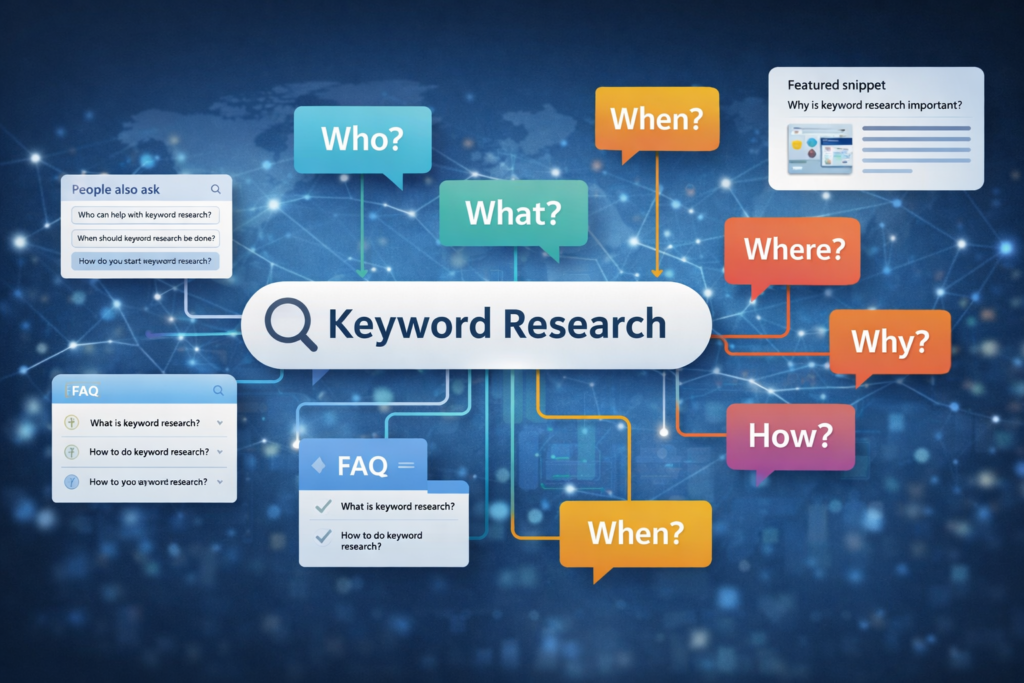 HyperSuggest question research and FAQ content planning visualization
