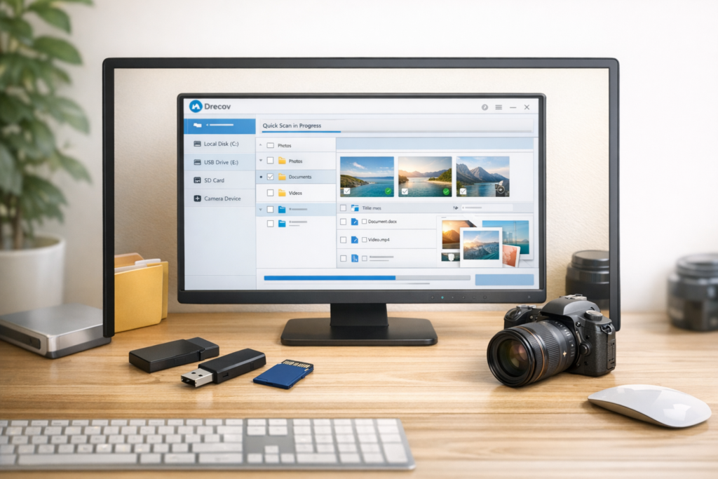 PandaOffice Drecov data recovery software interface on Windows
