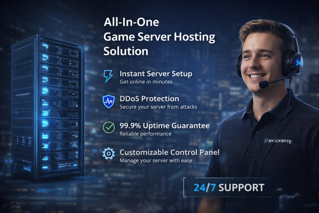 Shockbyte Minecraft server setup confirmation and hosting launch dashboard
