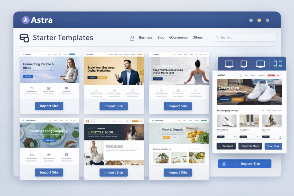 Astra Starter Templates for WordPress websites

