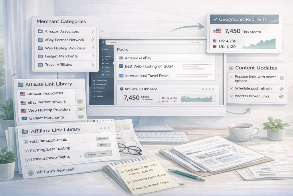 ThirstyAffiliates affiliate link management for review comparison and international traffic WordPress sites
