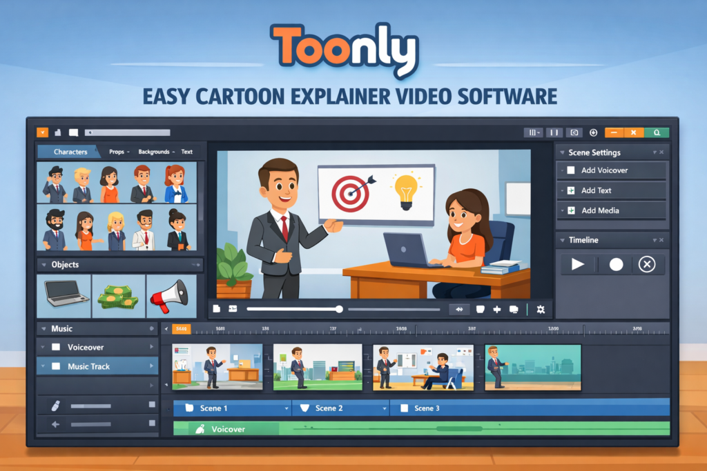 Toonly cartoon explainer video software overview